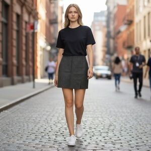 EXPRESS WORLD BRAND Gray Wool Mini Skirt